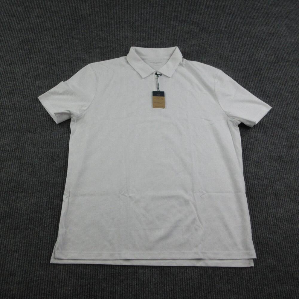Charles Tyrwhitt Polo Shirt Mens XL White Performance Zip Short Sleeve NWT
